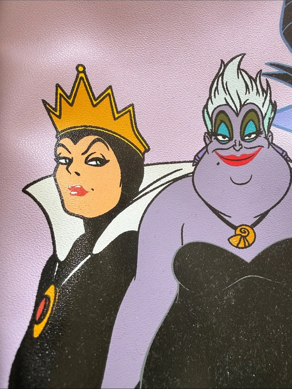 NWT Vegan H and M Disney Villains Purple Cosmetic Pouch - Icon Character Print